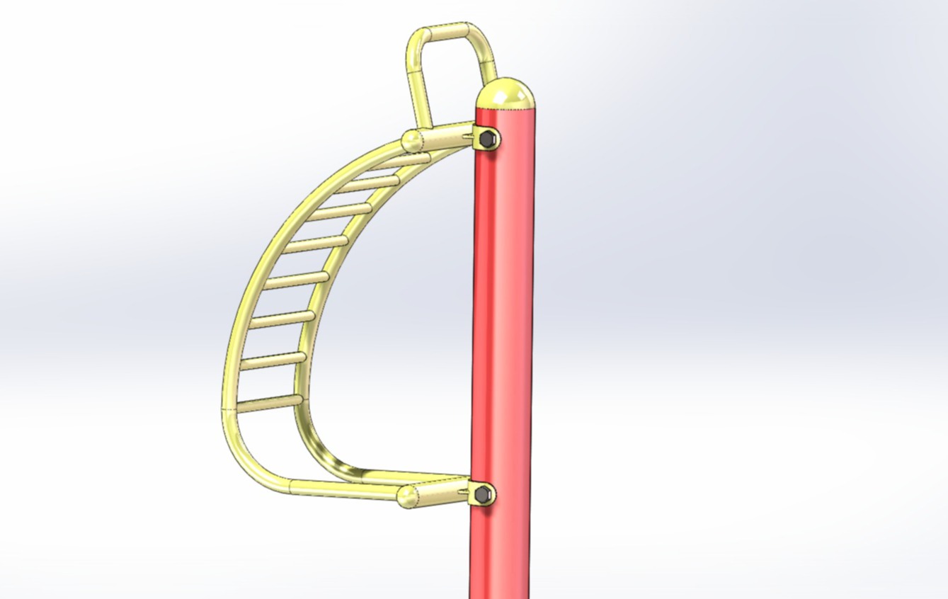 SOLIDWORKS模型-户外健身器材背部伸展架