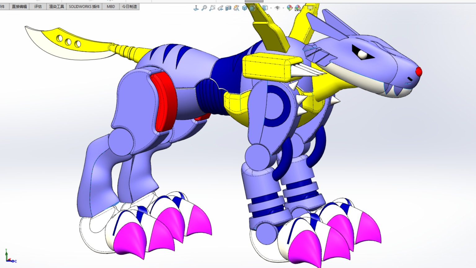 SOLIDWORKS数码兽-模型下载