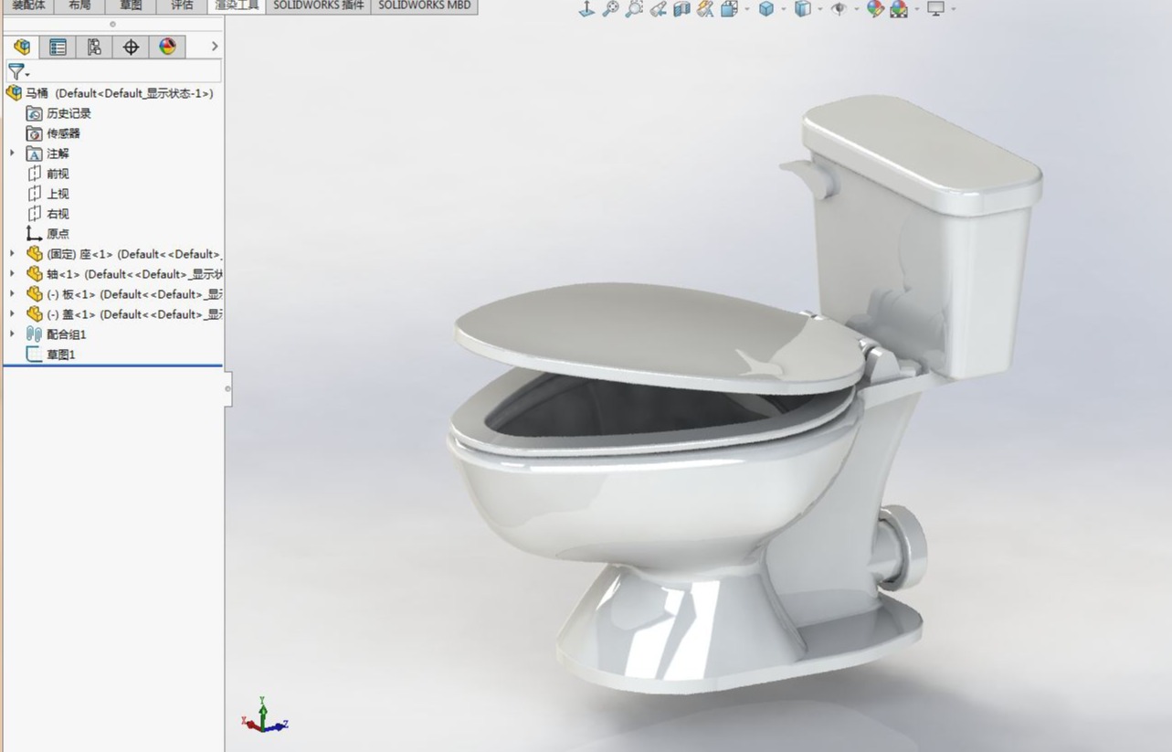 SOLIDWORKS模型下载-马桶 3D模型