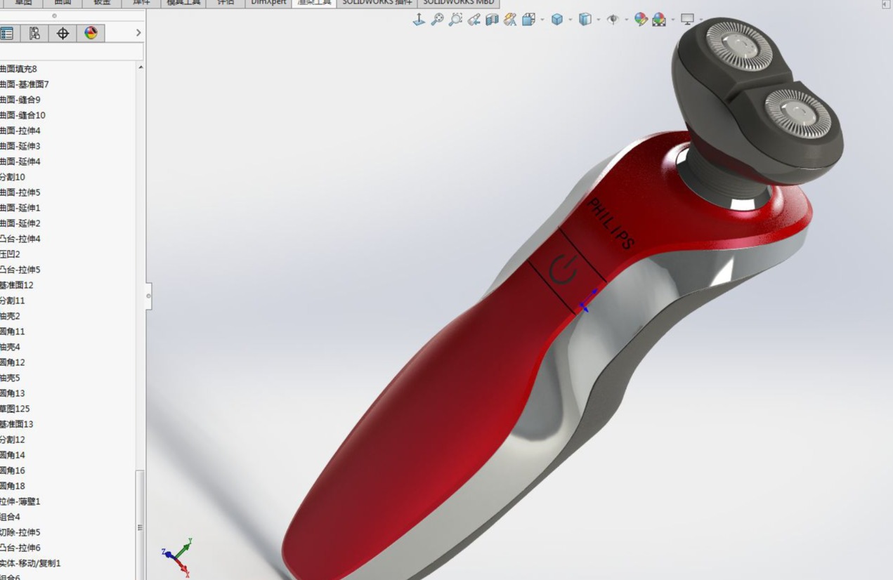 SOLIDWORKS模型下载-电动剃须刀