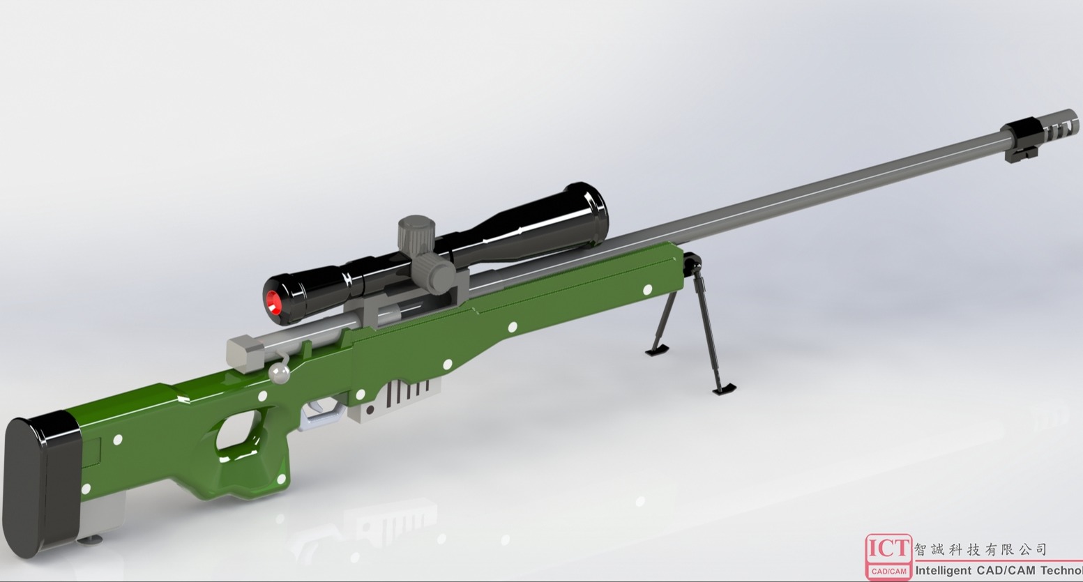 SOLIDWORKS模型下载--AWM狙击枪