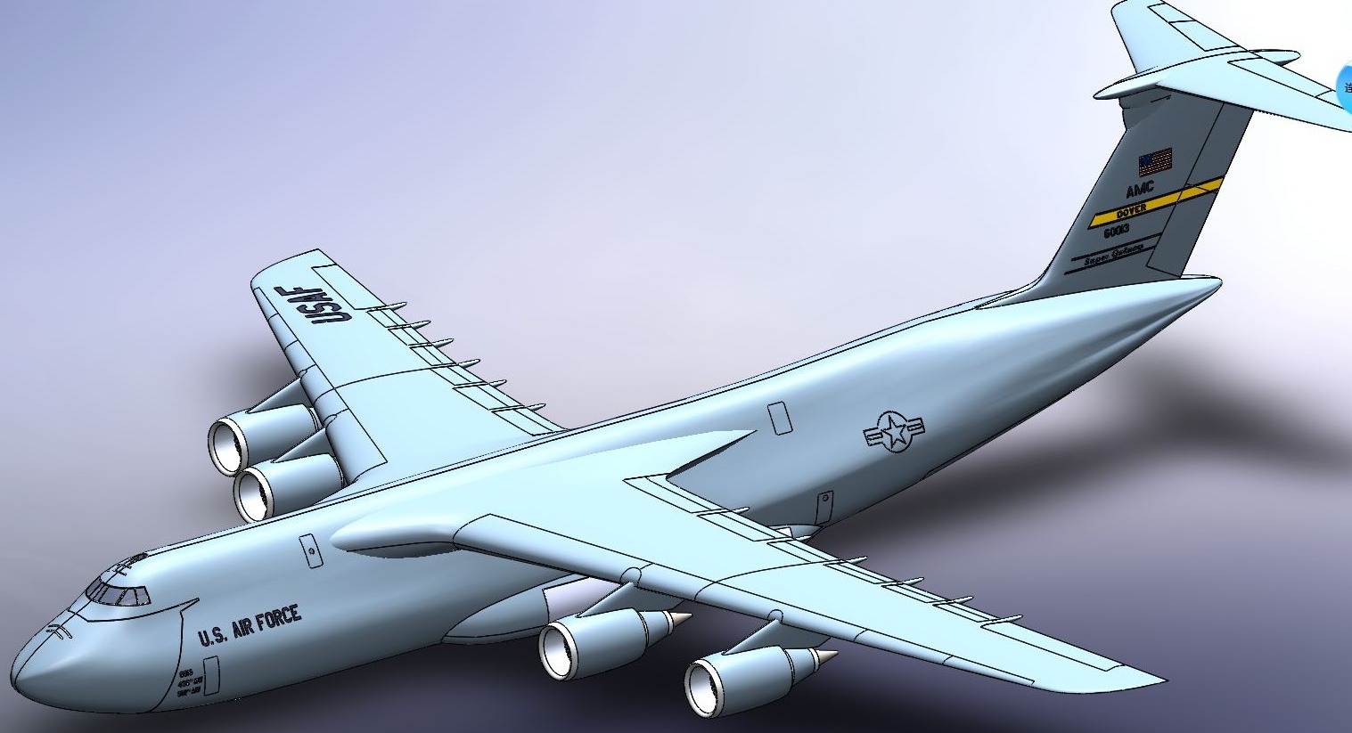 SOLIDWORKS模型下载--C-5“银河”运输机