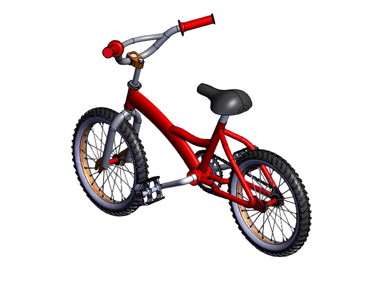 SOLIDWORKS模型下载--儿童自行车