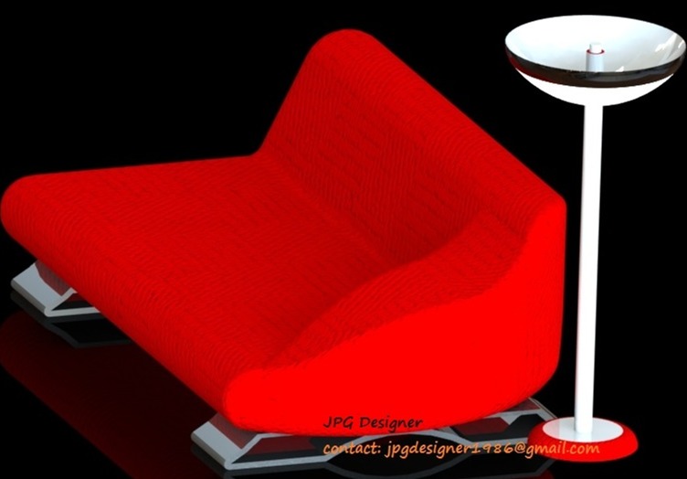 SOLIDWORKS模型下载--红色布椅