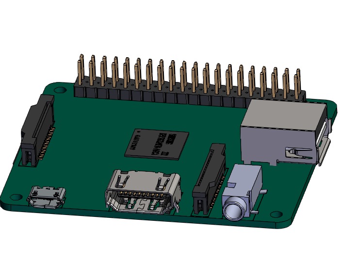 SOLIDWORKS模型下载--树莓派主板（电路板）