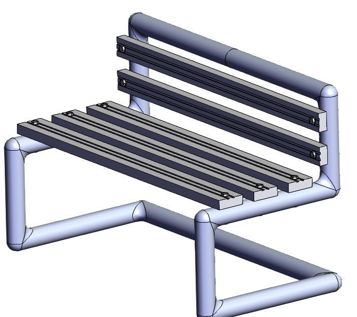 SOLIDWORKS模型下载--公园长凳