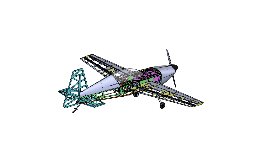SOLIDWORKS模型下载--油动力特技飞机
