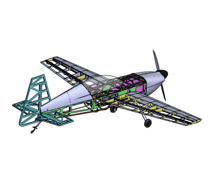 SOLIDWORKS模型下载--油动力特技飞机