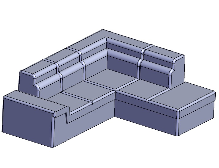 SOLIDWORKS模型下载--L形沙发