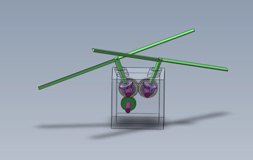 SOLIDWORKS模型下载--简易交叉双旋翼式直升机