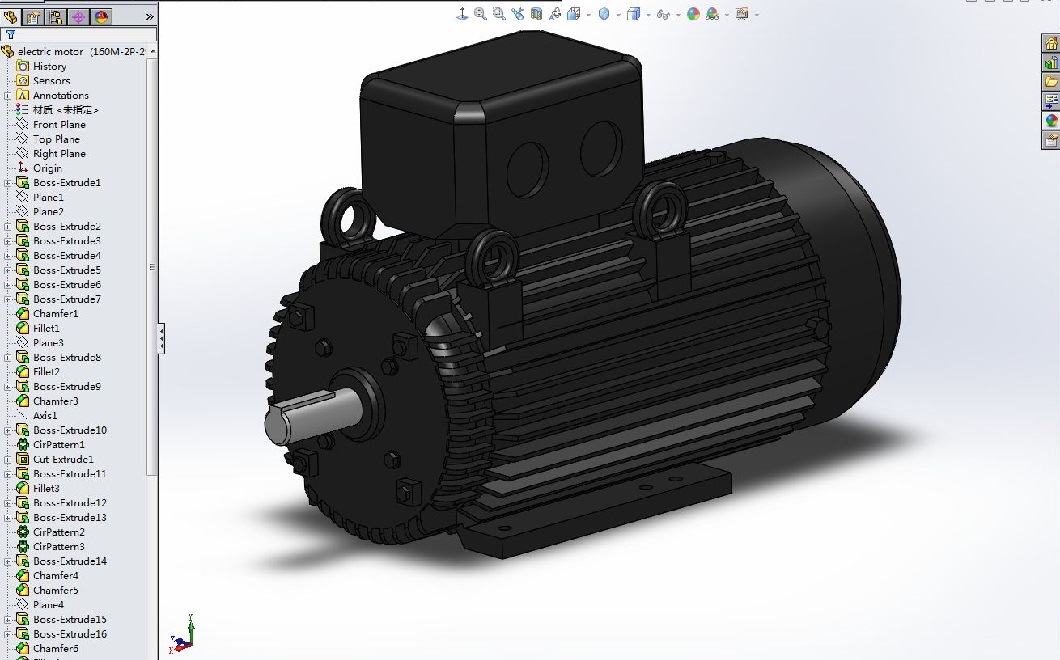 SOLIDWORKS模型图纸免费下载-电动电机