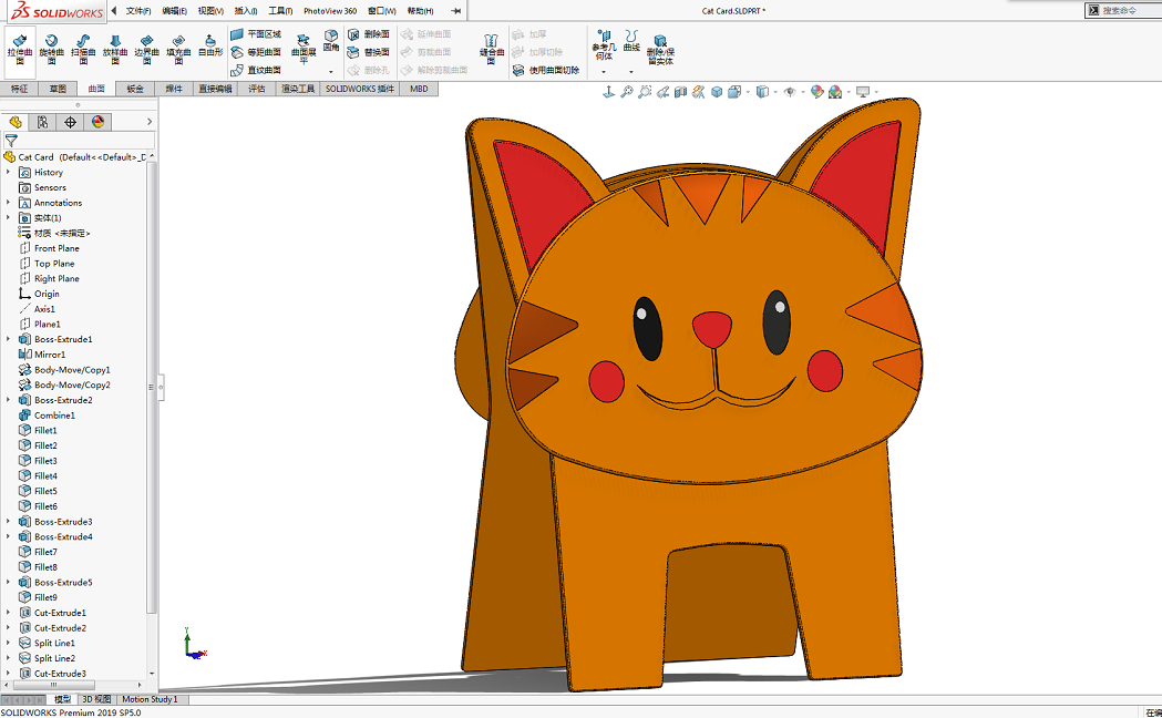 SOLIDWORKS模型图纸免费下载-猫卡片