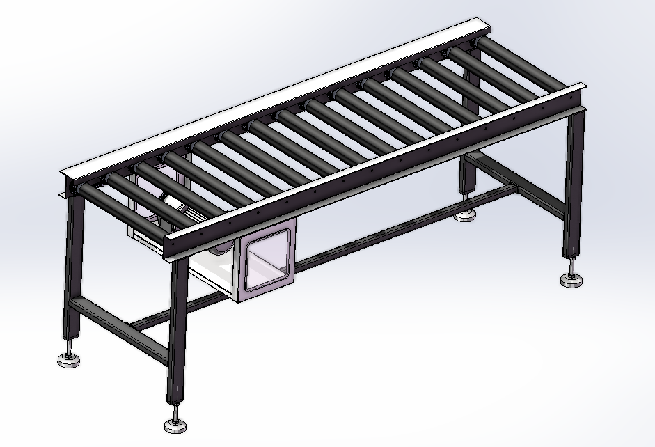 SOLIDWORKS模型图纸免费下载-滚筒输送机