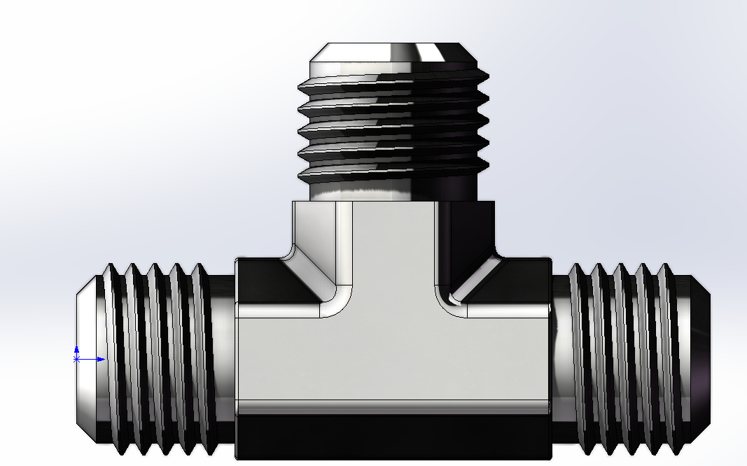 SOLIDWORKS模型图纸免费下载-直螺纹三通