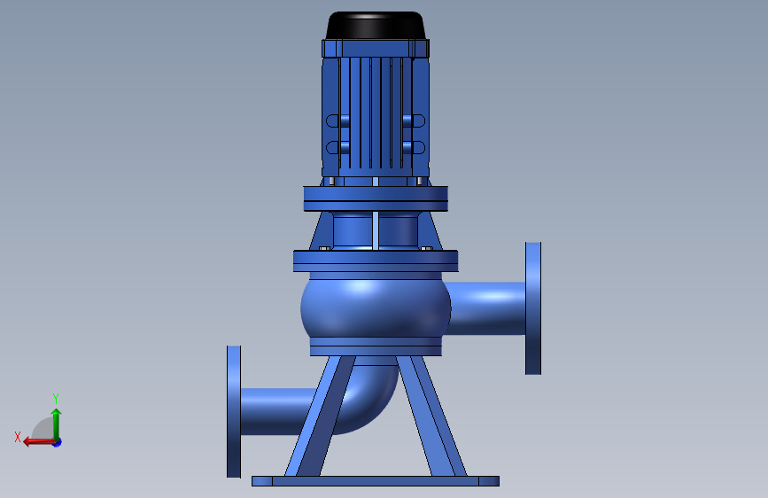 SOLIDWORKS模型图纸免费下载-立式离心排污泵