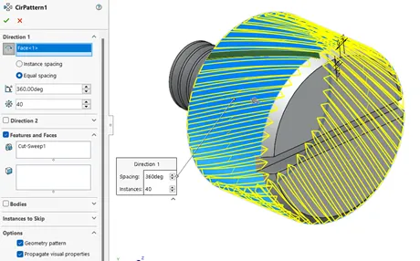 使用 SOLIDWORKS 生成滚花特征_教程