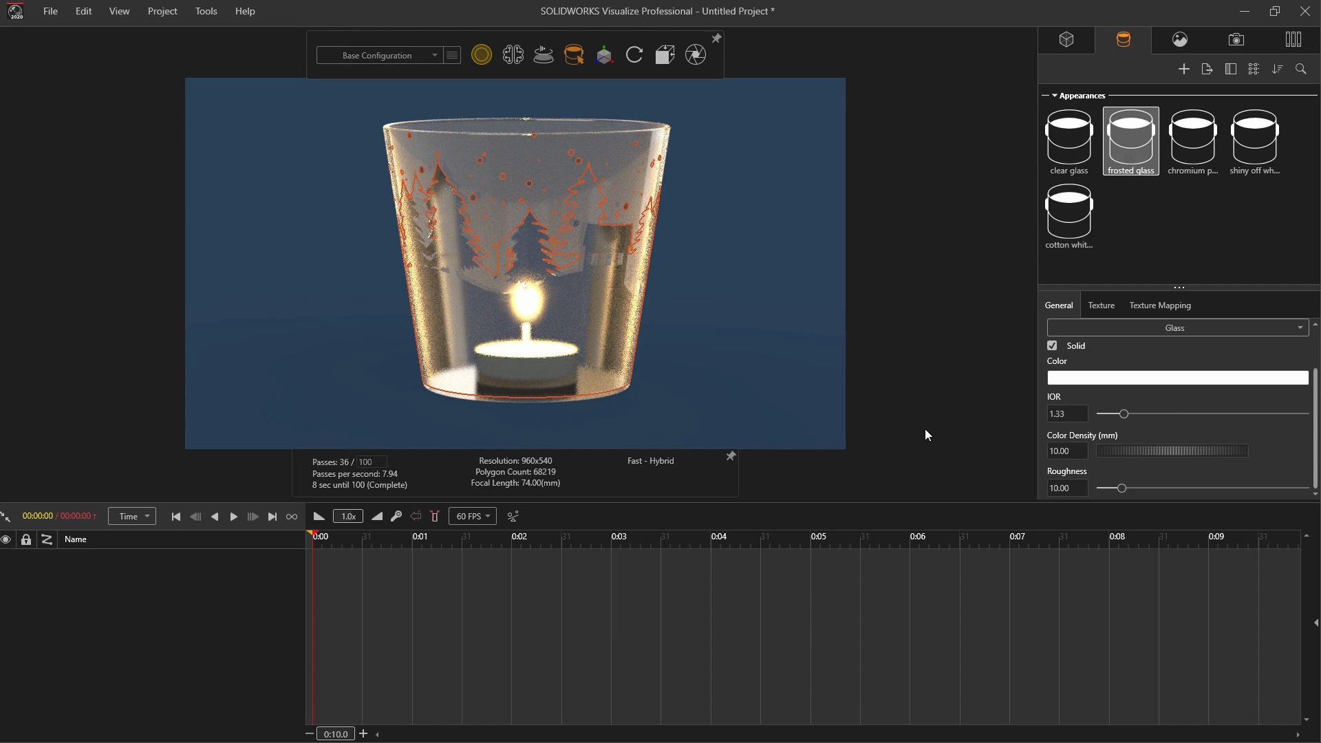 SOLIDWORKS VISUALIZE冬季茶灯架教程