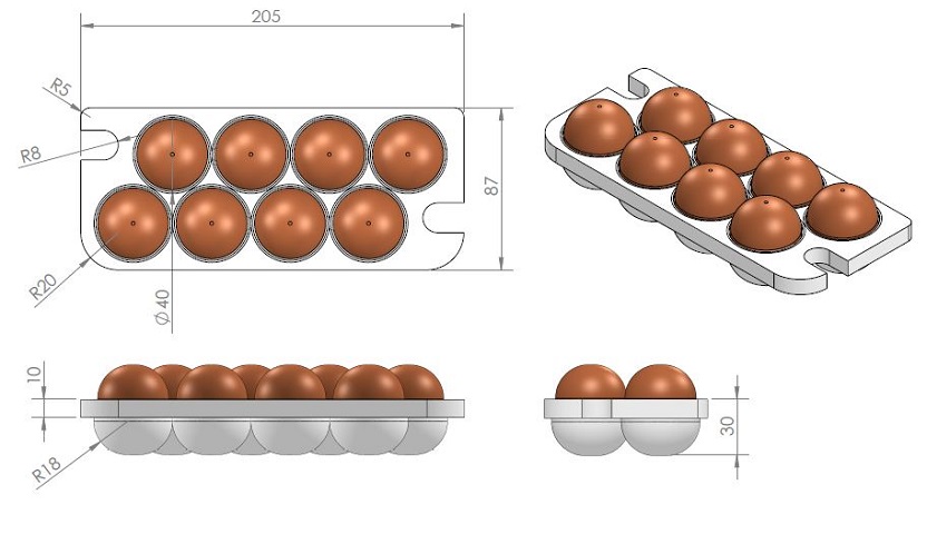 SOLIDWORKS模型图纸免费下载-鸡蛋收纳盒