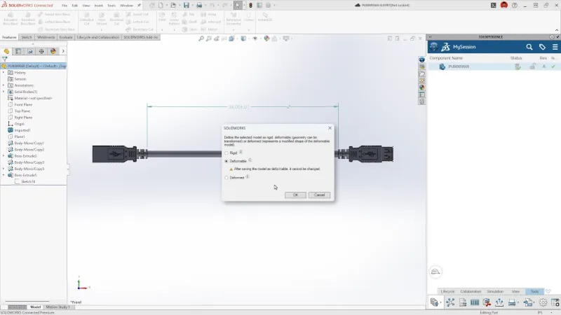 SOLIDWORKS支持可变形组件