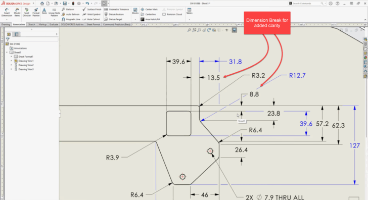 SW提升二维图纸的清晰度