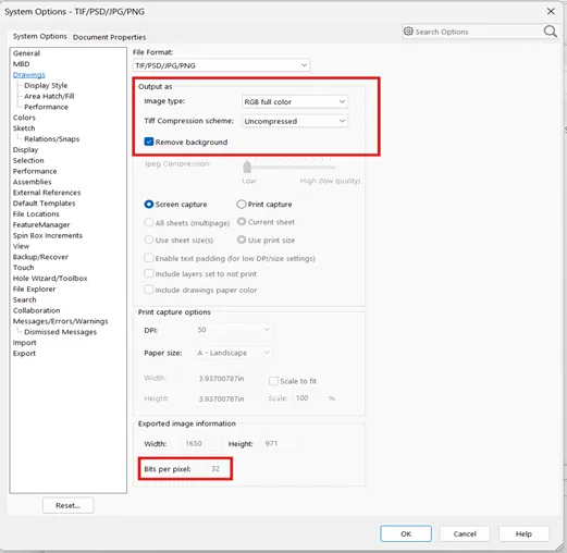 SOLIDWORKS中的导出设置