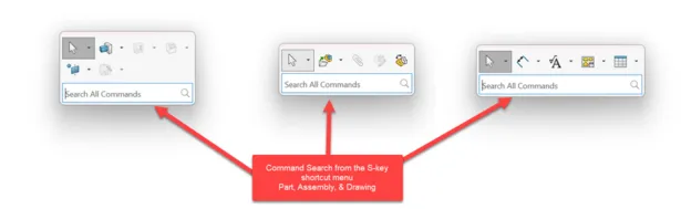 使用 SOLIDWORKS 命令搜索