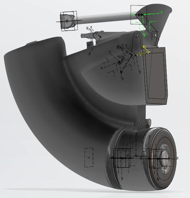 起落架系统在收回过程中产生的后掠体积。