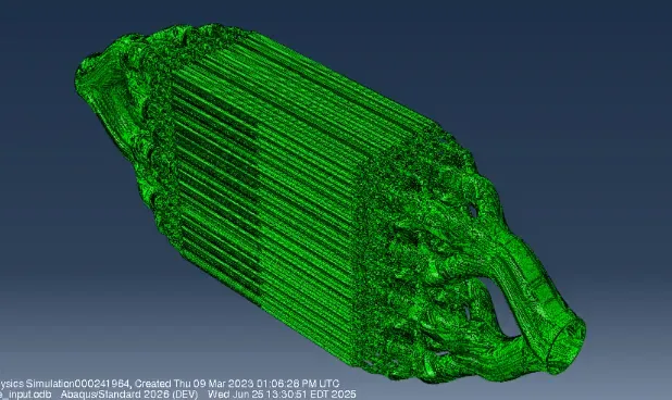 将FMK热传计算得到的温度场映射到Abaqus的体网格，流体网格和体网格的节点不匹配