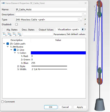 可视化特定力元的几何形状