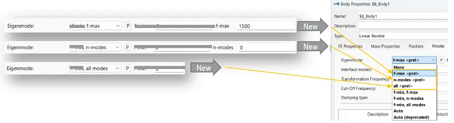 新选项用于移除线性柔性体的刚体模态