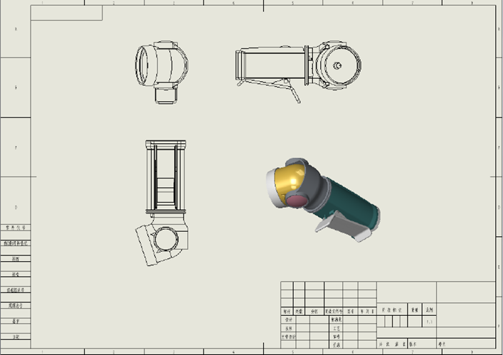 工程图模板内可添加预定义视图 工程图模板内可添加预定义视图
