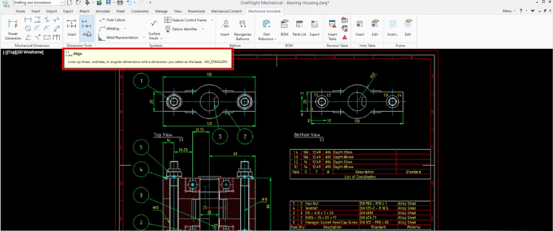 线性、纵线和角尺寸的智能对齐 线性、纵线和角尺寸的智能对齐