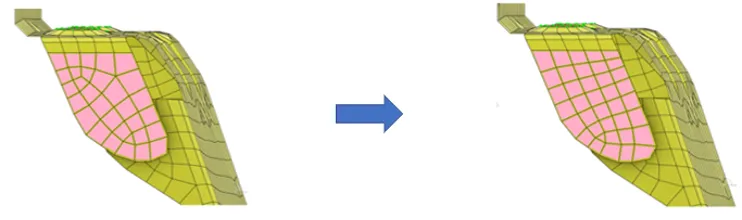 四边形U形法兰面形状的网格质量提升