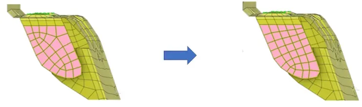 四边形U形法兰面形状的网格质量提升