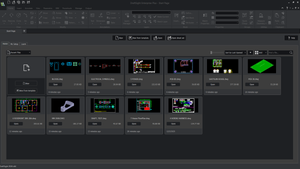 DraftSight 2026的开始页面介绍