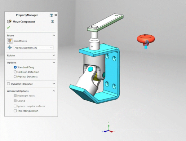 沿装配体 XYZ 移动 沿装配体 XYZ 移动