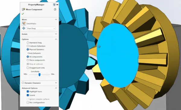 如何使用 SOLIDWORKS 中的移动零部件命令