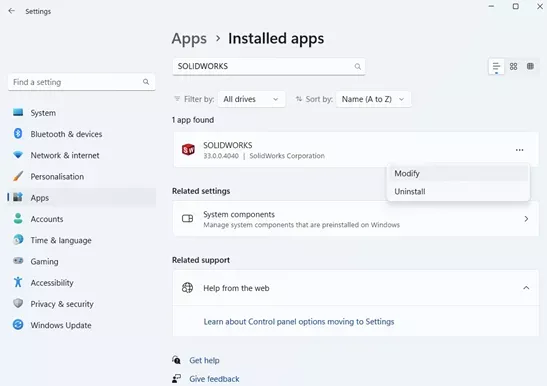 在 Windows 中搜索 “添加或删除程序 在 Windows 中搜索 “添加或删除程序