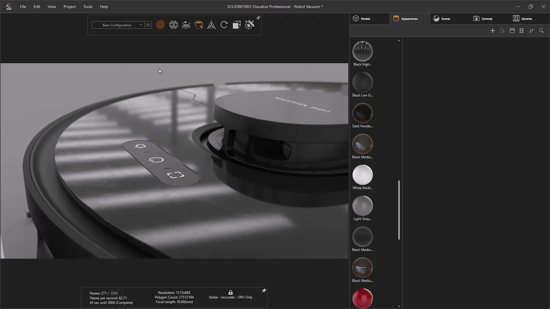 使用 SOLIDWORKS Visualize 中的PBR 材质外观 使用 SOLIDWORKS Visualize 中的PBR 材质外观