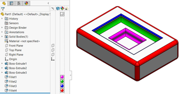 更改面和特征外观的操作示意