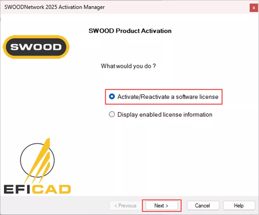 “激活 / 重新激活软件许可证