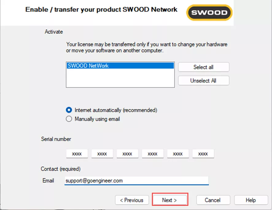 SWOOD 网络序列号