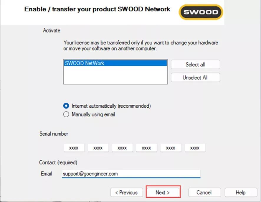 SWOOD 网络序列号