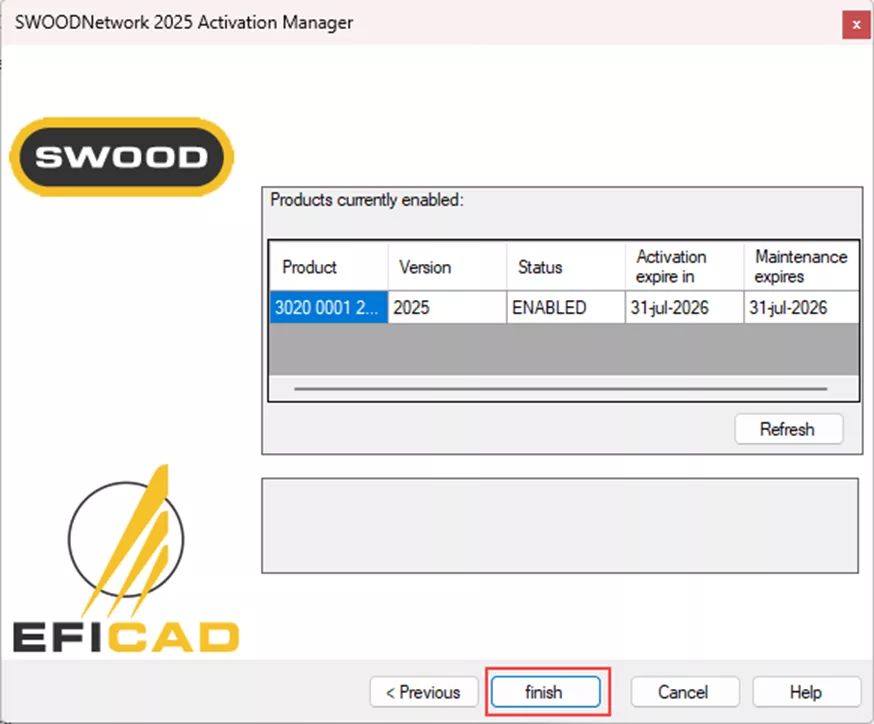 项卡下将显示 “已启用”
