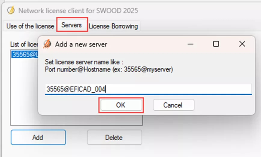 服务器”选项卡