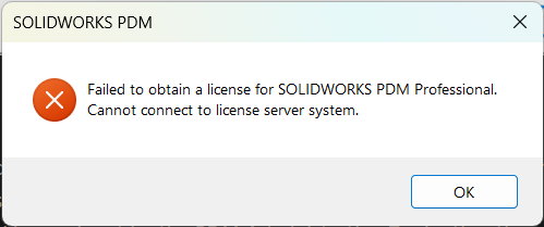 无法连接到许可证服务器系统错误信息