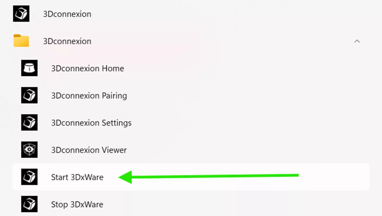 启动 3DxWare 驱动程序 启动 3DxWare 驱动程序