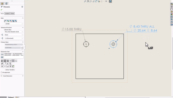 图纸上显示的孔洞标注信息