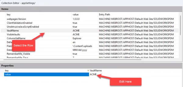 编辑SOLIDWORKS PDM IIS键 编辑SOLIDWORKS PDM IIS键