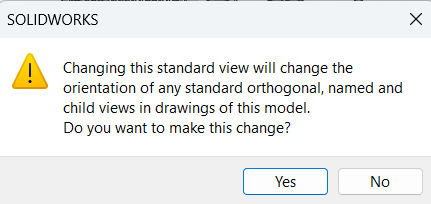 用于重新定向SOLIDWORKS模型视图的对话框